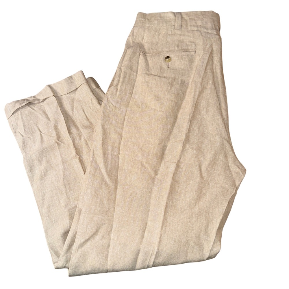 Men's Linen Blend Dress Pants - Beige